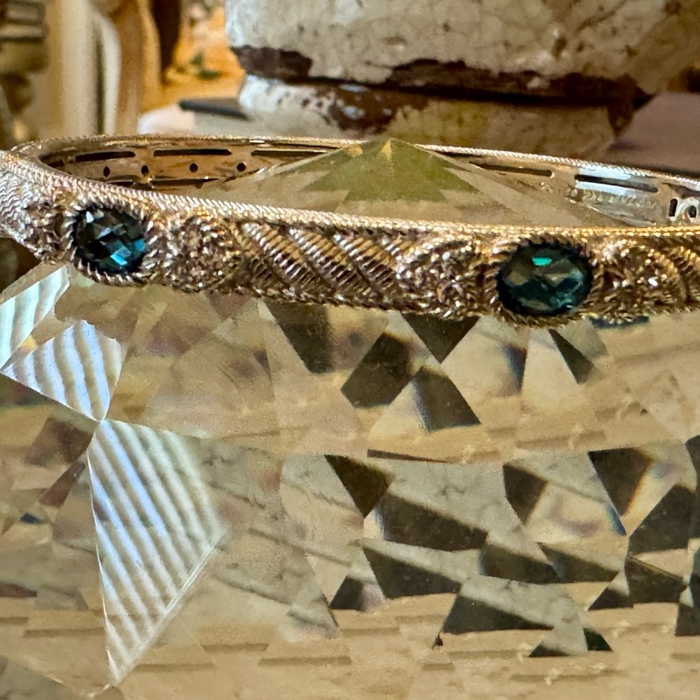 Judith Ripka London Blue and Crystal Bangle NWOT - Picture 3 of 12